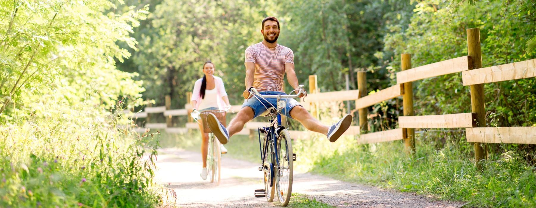 a person riding a bicycle